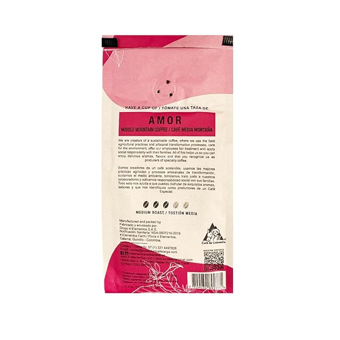 4 Elementos | Ground Specialty Coffee 35 Oz Medium Roast 100% Arabica from Colombia Red Berries &amp Caramel Notes