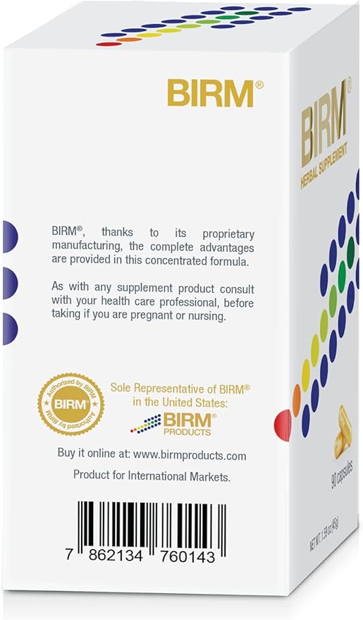 BIRM Preventive Herbal Supplement - Natural Extract Support for a Healthy Immune System - Made in Ecuador 90 Capsule Bottle (40MG)