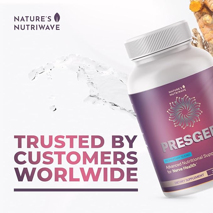 Presgera Capsules – Natural Daily Supplement with Magnesium Glycinate Turmeric Alpha Lipoic Acid &amp More – Made in USA Non-GMO Easy-to-Take – 30 Capsules 6 Month Supply