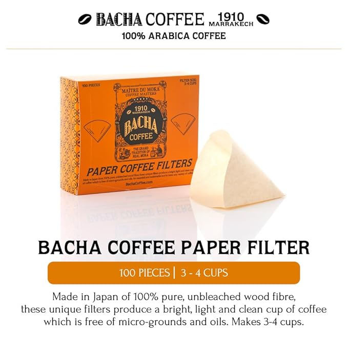 Bacha Coffee | Elephant Queen Fine Blended Coffee Autograph Collection 100% Arabica Specialty Coffee Ground Beans Medium Dark Roast 250g &amp 100% Natural Unbleached Wood Fibre Paper Filters La