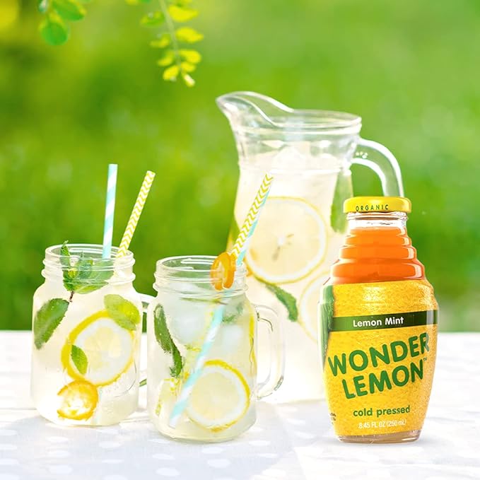 Wonder Lemon Organic Lemon Mint Cold Pressed Juice 8.45oz (6 Pack)