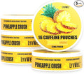 LyvWel 72mg Caffeine Energy Pouches – Pineapple Crush – Clean Tropical Energy with Guarana – 5-Pack (80 Total Pouches)
