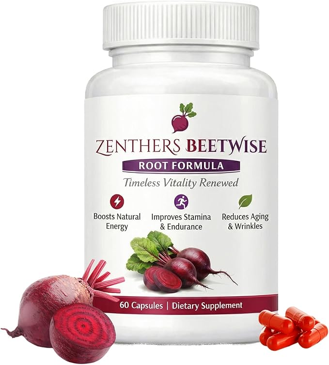 Beetwise Beetwise Root Formula Cold PressedBeetroot Supplement Natural Energy Support Vegan-Friendly60 Capsules (1PCS)