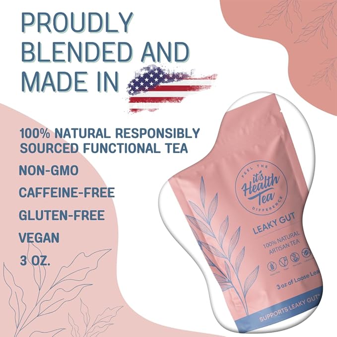 Leaky Gut &amp Thyroid Balance Herbal Tea – Caffeine-Free Herbal Blend | Supports Digestive Immune &amp Thyroid Function | Paleo Friendly | 35 Tea Bags (3 oz)