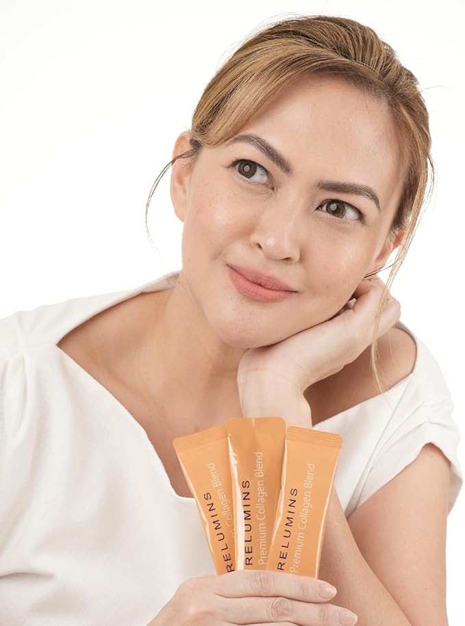 Relumins Collagen &amp Gluta-1000 Bundle – Marine Collagen Pineapple Drink + 60 Veg Capsules for Radiant Smooth &amp Youthful-Looking Skin