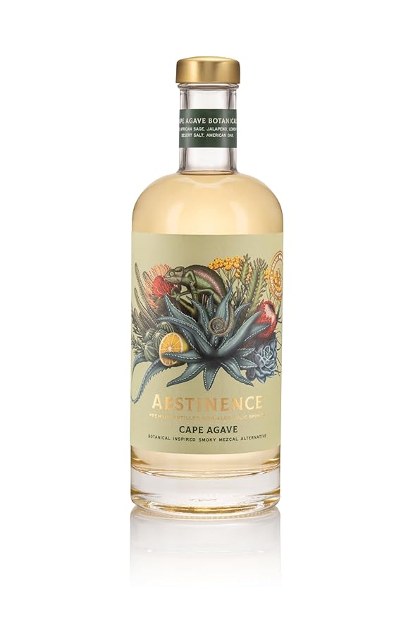 Abstinence Cape Agave Non-Alcoholic Mezcal Alternative Smoky Botanical Inspired Premium Zero-Proof Spirit 750ml