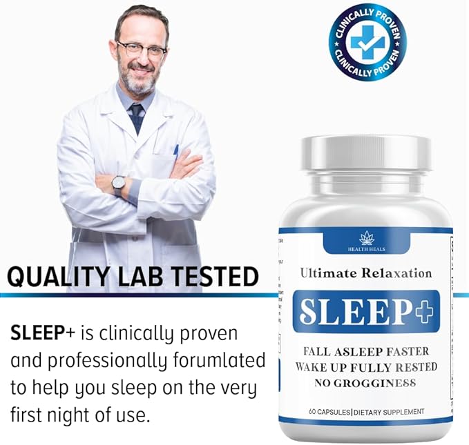 Relaxation Sleep Aid Natural Non-Habit Forming Sleep Supplement Developed to Support for Longer &amp Better Sleep Chamomile Magnesium Melatonin Ashwagandha GABA Drug-Free (120 Count)