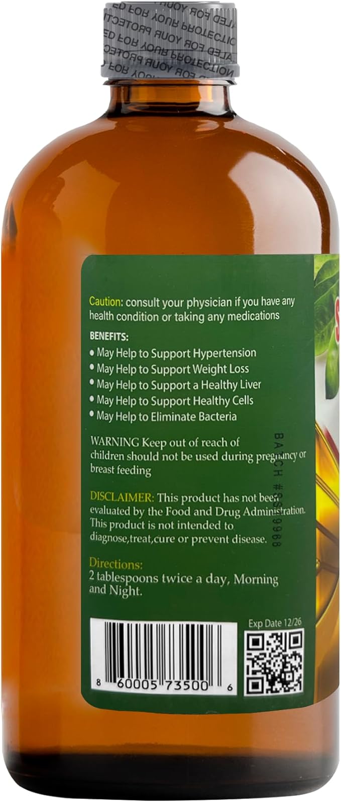 LIQUID BLENZ Pure Soursop Bitters with Moringa &amp Turmeric | Herbal Detox &amp Natural Energy Support | 16 fl oz