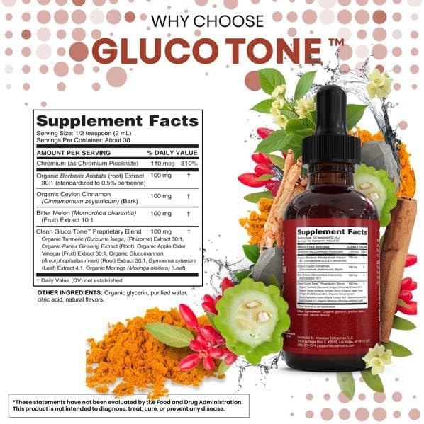 Clean Nutra Berberine with Ceylon Cinnamon Supplement Liquid Drops + Bitter Melon Extract Glucomannan Gymnema Chromium Turmeric Organic Panax Ginseng Moringa GLP-1 Support