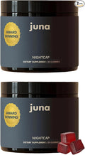 Juna Nightcap Sleep Gummies (2-Pack) – Sugar-Free All-Natural Sleep Aid with Low-Dose Melatonin Tart Cherry GABA Magnesium Chamomile &amp
