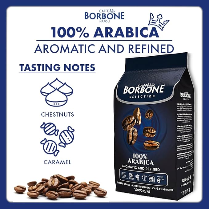Caffè Borbone Whole Bean Coffee Medium Roast 100% Arabica Blend Aromatic and Refined Italian Coffee 2.2 lb Bag