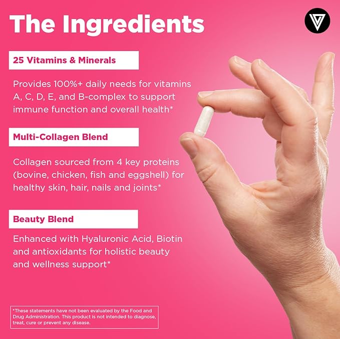 Vital Vitamins Multi Collagen Peptides Powder + Women's Multivitamin Complex