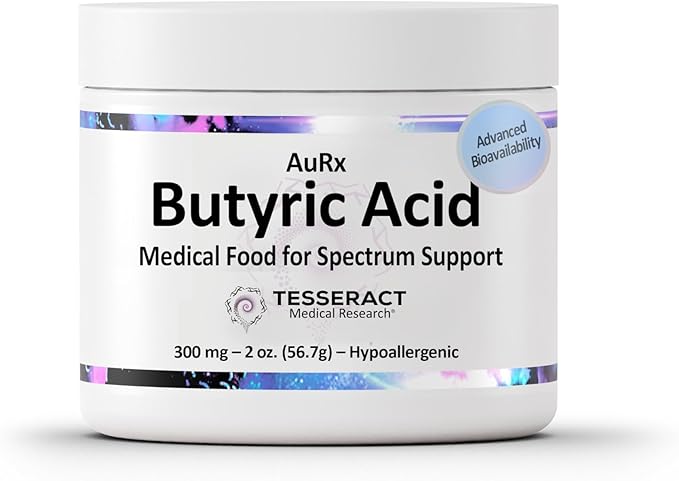 AuRx Autism Spectrum Medical Food Powder to Support Gut Health Stabilized Butyric Acid Supplement in a Palatable-Tasting Powder for ASD Children Hypoallergenic 2 Ounces