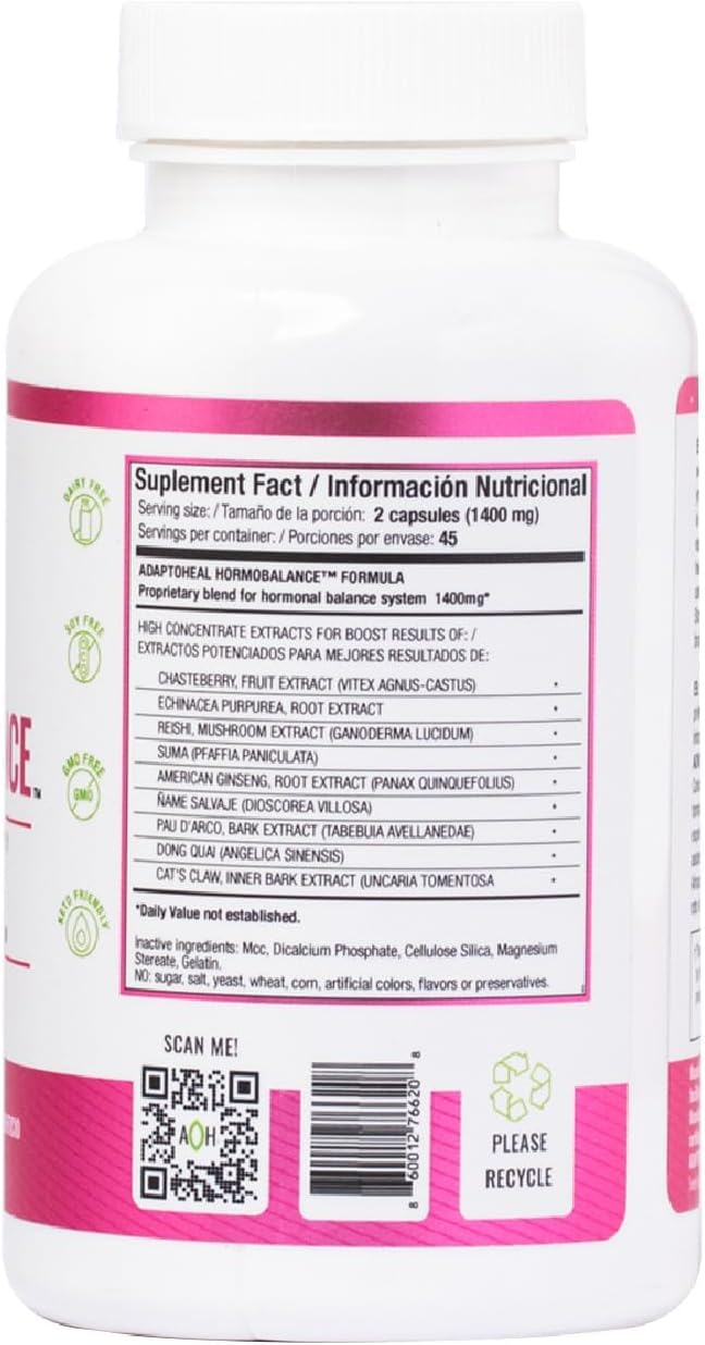 Hormone Balance for Women – Menopause &amp PMS Support Supplement – Adaptogens for Female Balance &amp Wellness – 90 Vegan Capsules