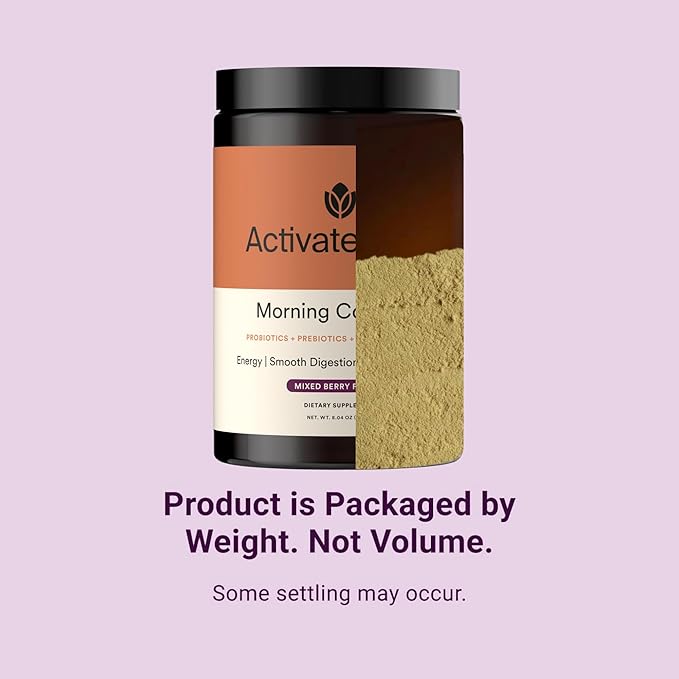 ActivatedYou Morning Complete Super Greens Powder Drink Mix - Gut Health Boost with Prebiotics Probiotics &amp Antioxidants - 10 Billion CFUs Mixed Berry Flavor Greens Superfood Powder - 30 Day Su