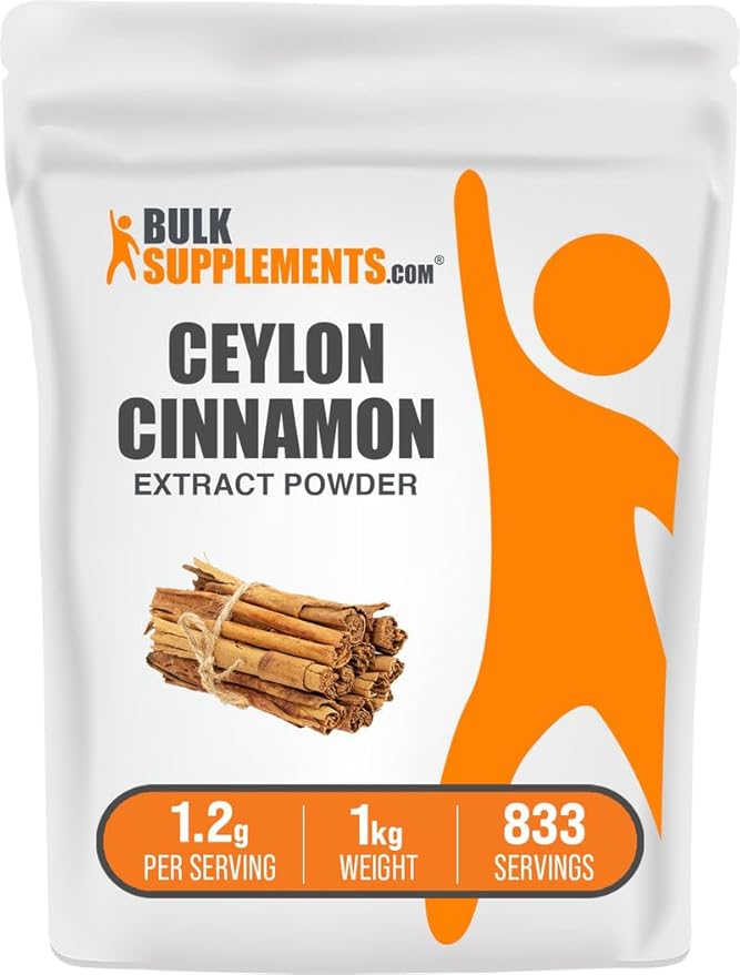 BulkSupplements.com Cinnamon Bark Extract Powder - Ceylon Cinnamon Supplement Herbal Supplement - Vegan &amp Gluten Free 1.2g per Serving 1kg (2.2 lbs) (Pack of 1)