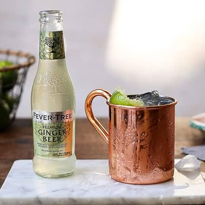 Fever Tree Premium Ginger Beer - Premium Quality Mixer and Soda - Refreshing Beverage for Cocktails &amp Mocktails 200ml Bottle