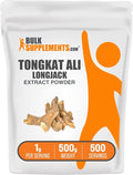 BulkSupplements.com Longjack Extract Powder - Tongkat Ali Extract Tongkat Ali for Men &amp Women - Gluten Free 1g per Serving 500g (1.1 lbs) (Pack of 1)