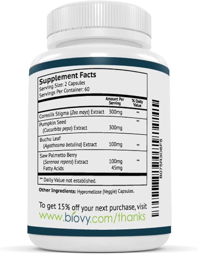 Stronghold Bladder Control for Men and Women -Supports Healthy Urinary Flow (Already Within Normal Ranges) - 120 Capsules