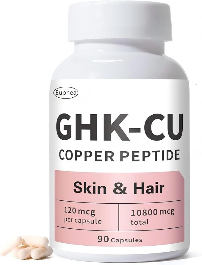 GHK-Cu Peptide Supplement for Skin &amp Hair GHK Copper Peptide Capsules Easy to Take Precisely Dosed – 90 Vegan Capsules