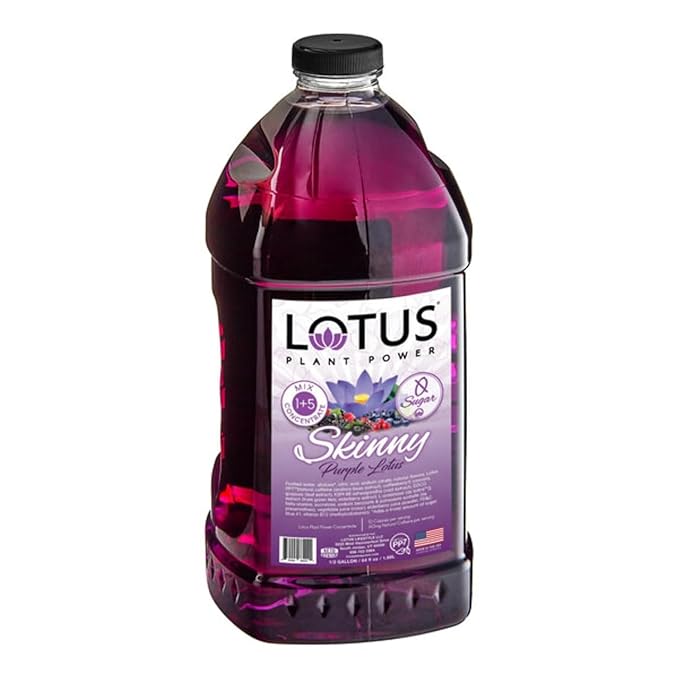 Lotus Energy Drink Concentrate 64 fl oz (Skinny Purple) Pack of 2 (Packaging May Vary)