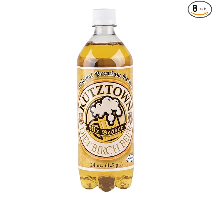 AmishTastes Diet Birch Beer Kutztown Nix Besser PA Dutch Style 24 Oz. (Pack of 8)