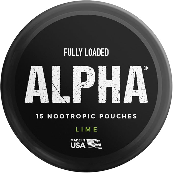 Fully Loaded Alpha Nootropic Pouches (Lime) - 5 Cans - 15 Pouches per can - Effective Nootropic Delivery Nic Pouch Replacement - Faster Absorption Alpha GPC L-Tyrosine GABA