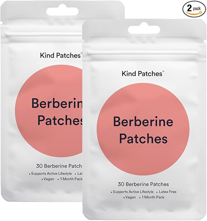 Kind Patches Berberine Patches with L Glutamine Chromium Pomegranate and Cinnamon - 2 Pack 60 Patches