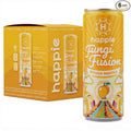 Happie Fungi Fusion Mango – Sparkling Adaptogen Drink with Lion’s Mane Cordyceps &amp Red Reishi – Plant-Based Nootropic 40 Calorie Zero Sugar Added Vegan Functional Soda Alternative (6 pack)