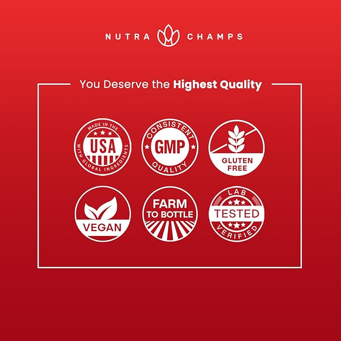 NutraChamps Korean Red Panax Ginseng Capsules | Extra Strength Ginsenosides for Energy Focus Performance Vitality &amp Immune Support | Korean Ginseng Root Extract (120 Red)