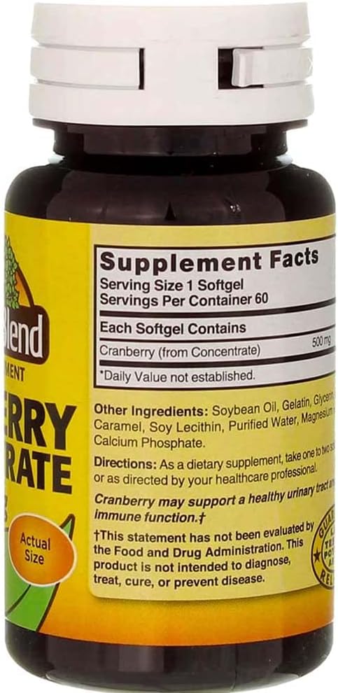 Nature's Blend Cranberry Concentrate 500 mg Soft Gels - 60 ct Pack of 3