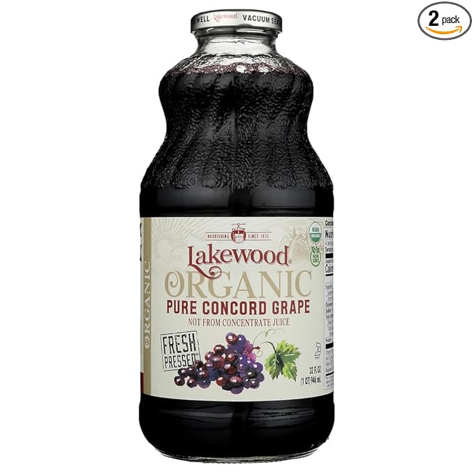 Lakewood Organic Fresh Pressed Pure Concord Grape (2 x 32 FL OZ)