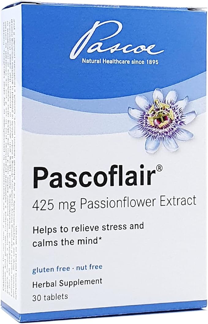 Pascoflair - Herbal Sleep Aid to Help Relieve Restlessness &amp Nervousness Calms The Mind to Help Support Healthy &amp Restful Sleep – 425 Mg of Passionflower Extract Per Tablet (30 Tablets)