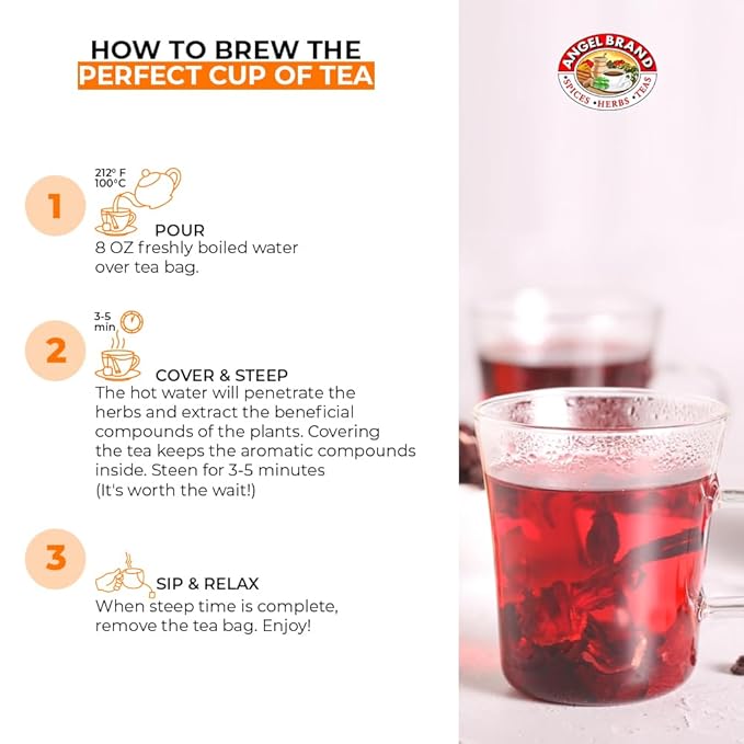 Angel Brand Sorrel Tea Bags 20 – Pack of 3 – Hibiscus Flower Tea for Refreshing Flavor &amp