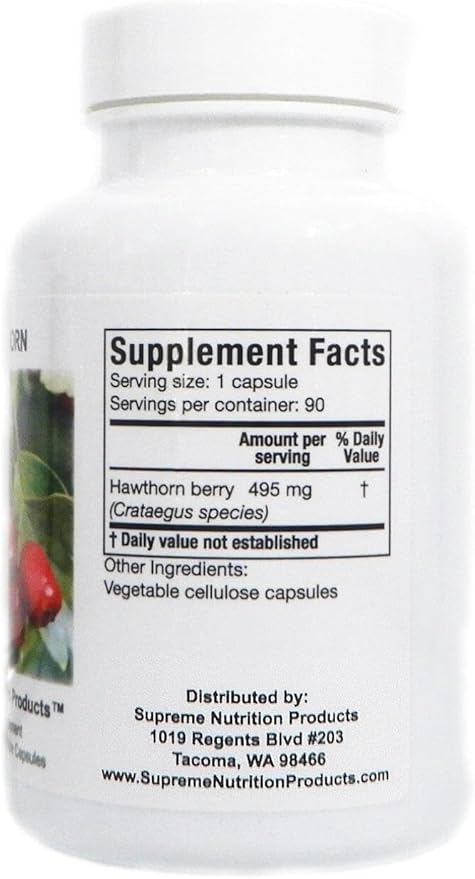 Supreme Nutrition Hawthorn 90 Pure Hawthorn Berry Vegetarian Capsules (Pack of 2)
