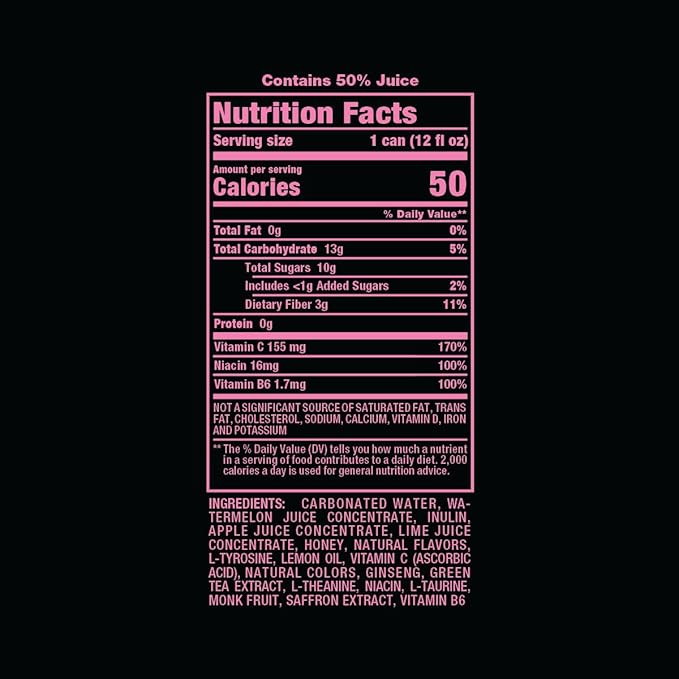 Illicit Elixirs - Sparkling Juice Mocktails with Real Fruit Juices and Functional Amino Acid Blend that Supports Dopamine Production - Non-Alcoholic &amp Caffeine Free (12 Pack Watermelon Thirst Tra