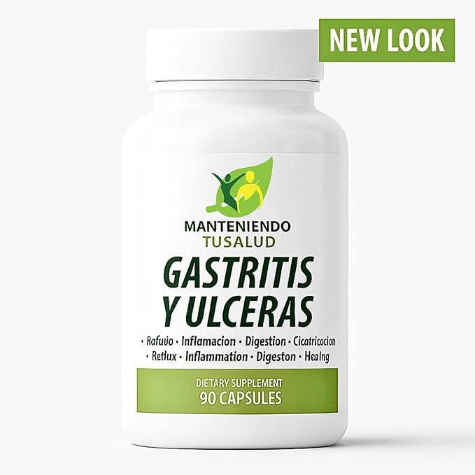 Gastritis y Ulceras Digestive Support Slippery Elm Bark Goldenseal Root 90 Capsules