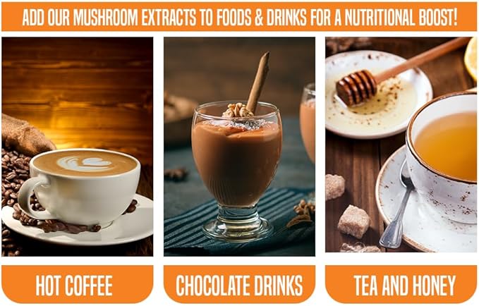 Ellie's Best 7 Mushroom Powder Extract Organic Blend - Reishi Lion's Mane Chaga Turkey Tail Cordyceps Maitake &amp Shiitake - Double Extracted - Pure No Fillers - 8oz / 228 1g Servings……
