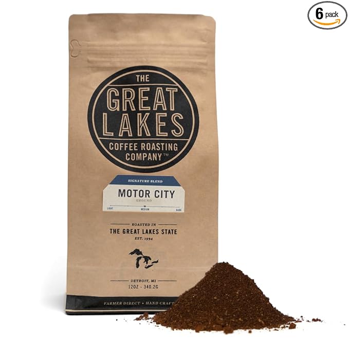 Great Lakes Coffee Roasting Co. Ground Motor City Coffee 12 oz (Pack of 6)