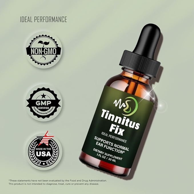 Tinnitus Fix Drops Official TinnitusFix Tinnitus Relief for Ringing Ears Advanced Ear Health Support Supplement Liquid Drop All Natural for Healthy Ringing Ear Tinnitus Fix Dropper Reviews (3 Pack)