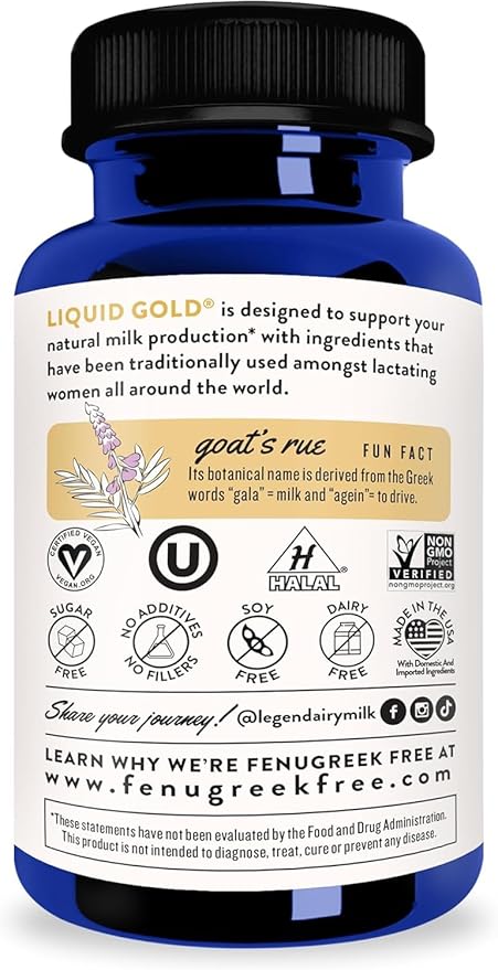 Legendairy Milk Liquid Gold Lactation Support | Lactation Supplement with Organic Goats Rue Milk Thistle Shatavari Fennel Alfalfa &amp Anise | Breastfeeding Supplements 60 Count (Pack of 3)