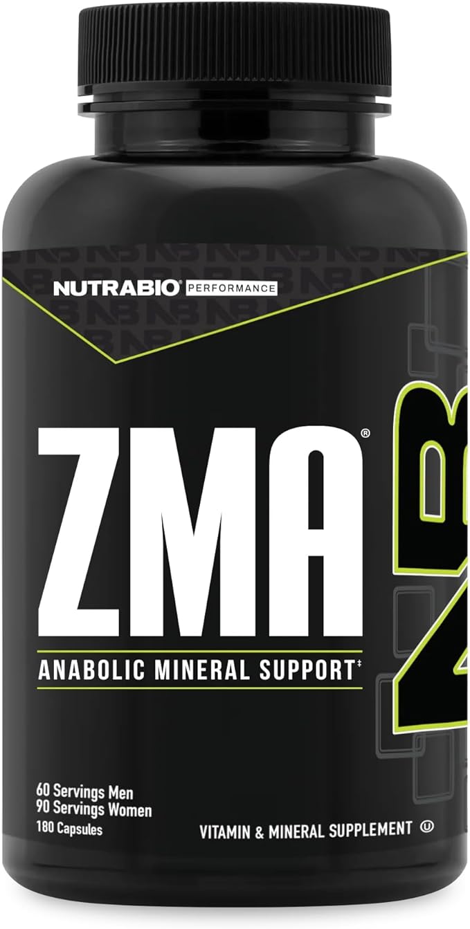 NutraBio ZMA Supplements for Men &amp Women- Zinc Magnesium Supplements to Support Hormone Levels Peak Performance Sleep Muscle Recovery Immune Health 180 Ct.