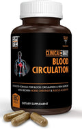 Clinical Daily Blood Circulation Supplements. Butchers Broom Horse Chestnut Hawthorn Cayenne Arginine Diosmin Varicose Veins Treatment for Legs. Poor Circulation and Vein Support. 180 Capsules.