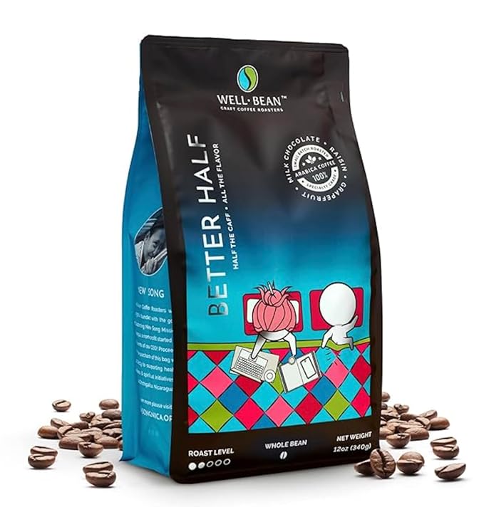 Better Half Whole Bean HALF CAFF Light Roast Swiss-Water-Processed 2 lb bag