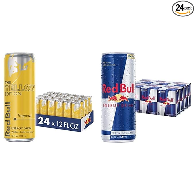 Red Bull Energy Drink Tropical and Original Formula Multiple Sizes (24 Pack)