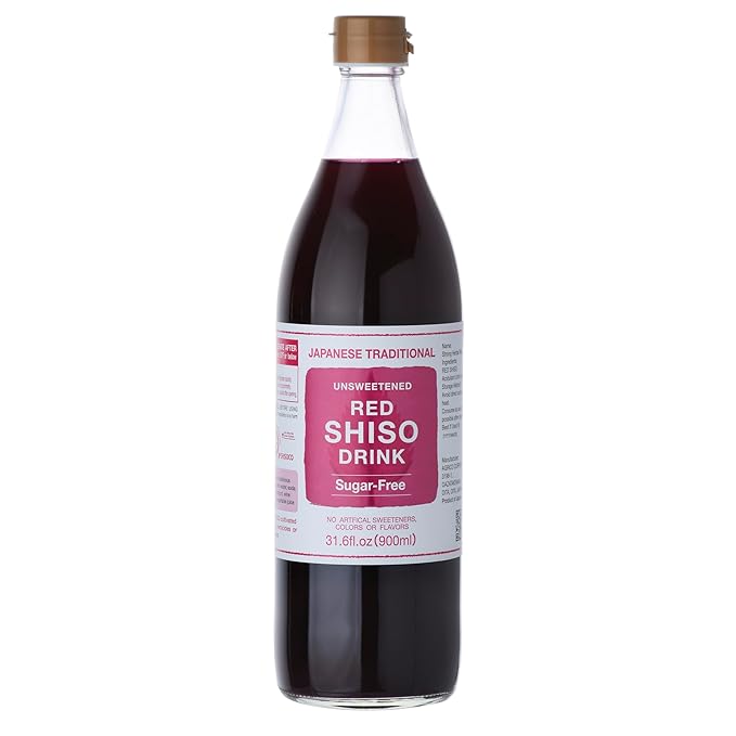 Unsweetened RED SHISO DRINK 900ml (31.6floz) SHISOCO