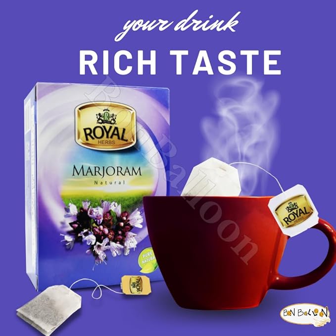 Royal Tea Egyptian Marjoram Tea Bags Natural Flavor Herbal Flower No Caffeine No Artificial Flavors No Additives Traditional Spice 80 Tea Bags