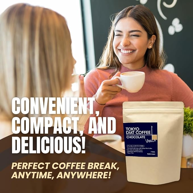 SHO Tokyo Diet Coffee - 4 Flavors (Cinnamon Caramel Chocolate Raspberry Chocolate Vanilla Herbal Blend) Single Serve Pour Over Japanese Coffee 28 Drip Bags for Wieght Loss and Sugar Free