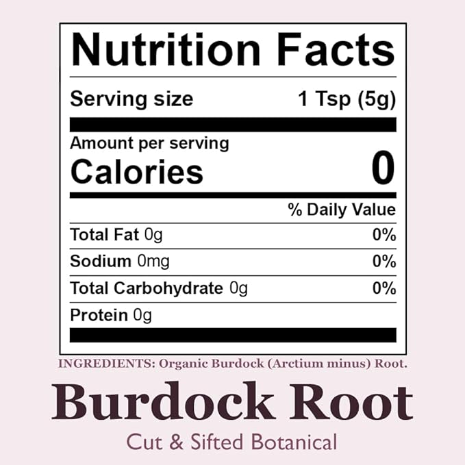 Organic Positively Botanicals Company Burdock Root Herbal Tea Loose Leaf Botanical 16 Ounce