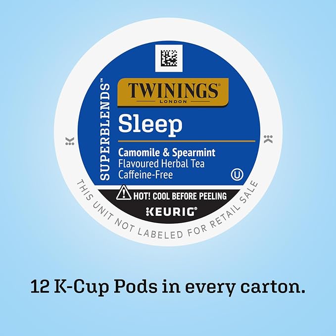 Twinings Nightly Calm Herbal Tea K-Cup Pods for Keurig - Sleep Tea Bedtime Caffeine-Free Tea Blend Soothing Chamomile Relaxing Spearmint Subtle Lemongrass Flavor 12 Count (Pack of 2)